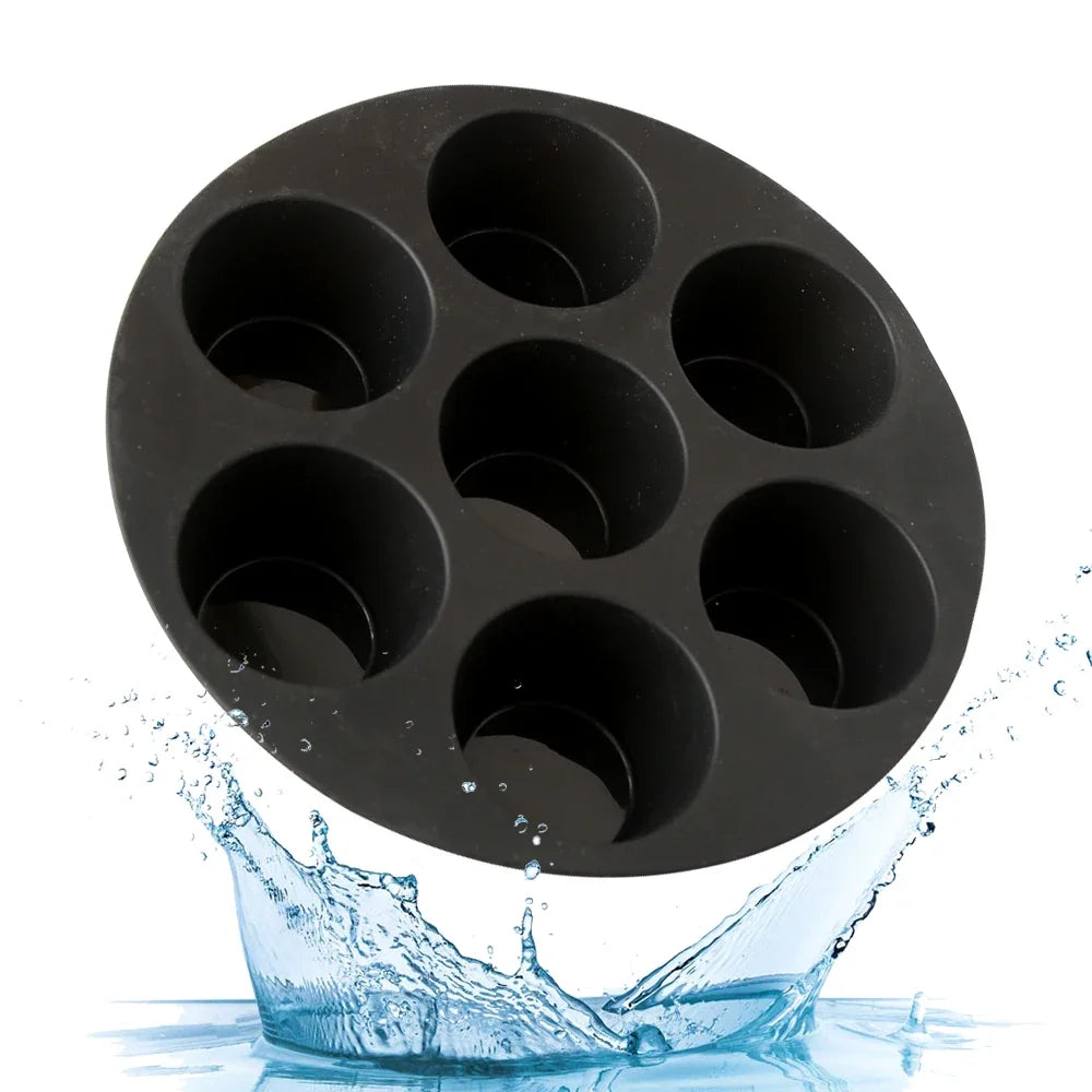7 Even Cake Cups Air Fryer Accessories Round Muffin Cup Mold Microwave Oven Baking Mold Baking Bakeware Mat Baking Tray Cake Pan