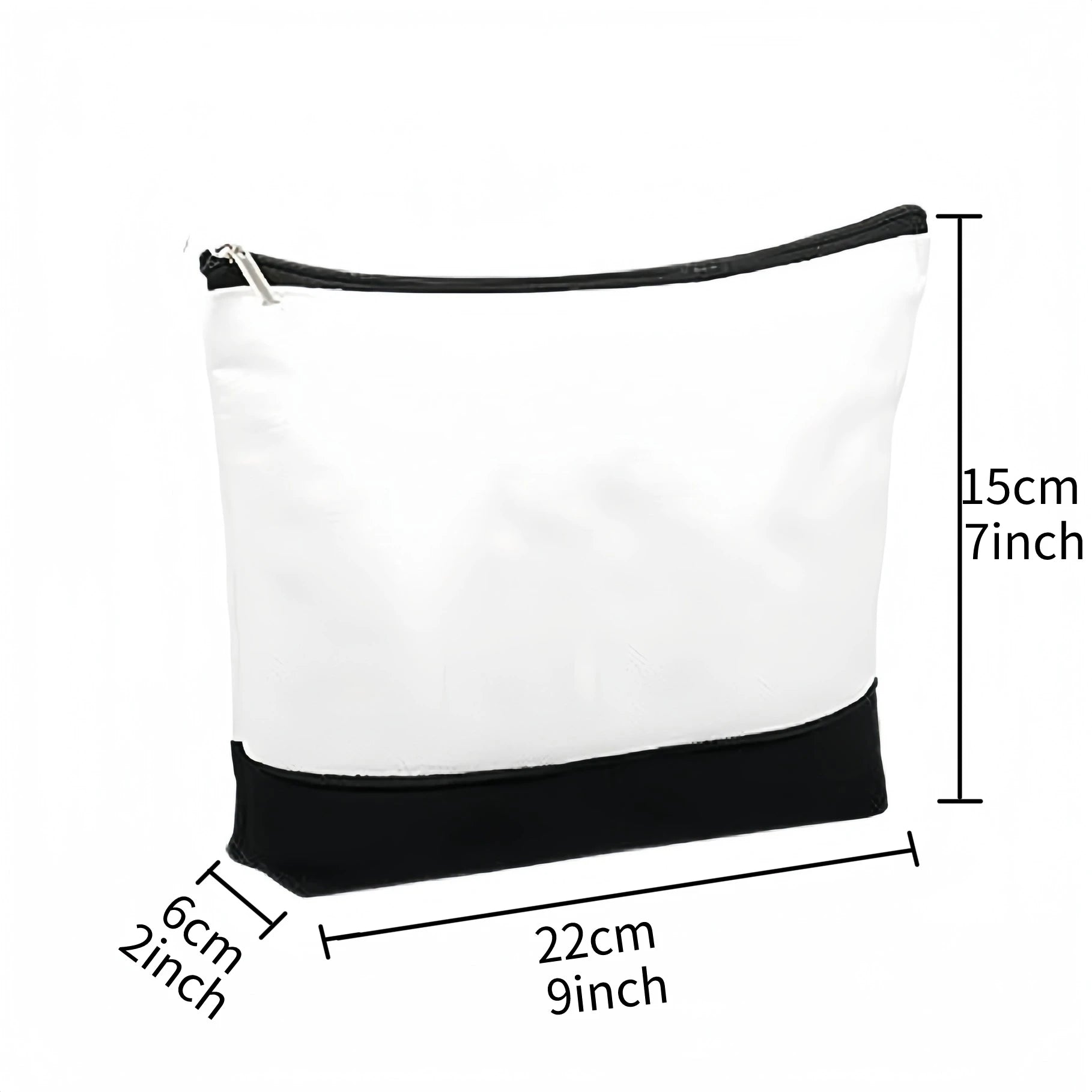 Sublimation Blank Cosmetic Bag Black Bottom Women's Make Up Bag Polyester Portable Storage Pencil Bags For DIY Print LOGO Photo