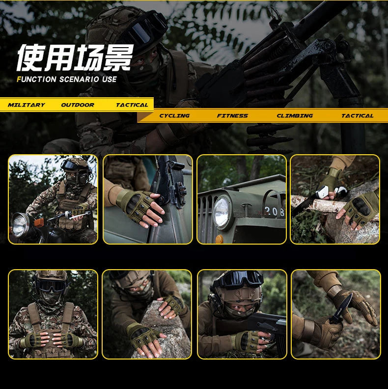 Tactical Gloves Cycling Men Women Half Finger Hard Shell Gloves Spring Summer Training Combat Protection Motorcycle Gloves Climb