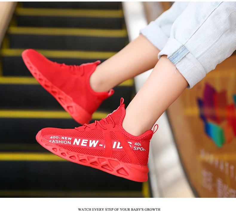 Kids Casual Low Top Lace Up Sneakers Boys Girls Breathable Lightweight Anti Slip Outdoor Walking Children Sports Running Tennis