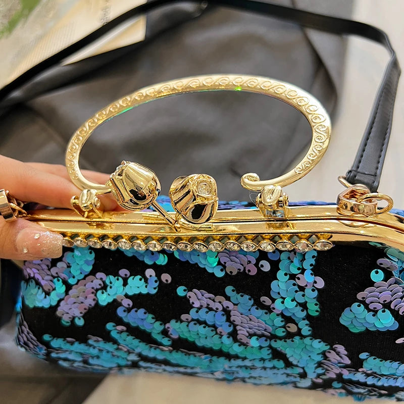 Fashion Paillette Evening Bag Women Glittering Clutch Purse Handbag Designer Luxury Wallets Party Female Shoulder Crossbody Bag