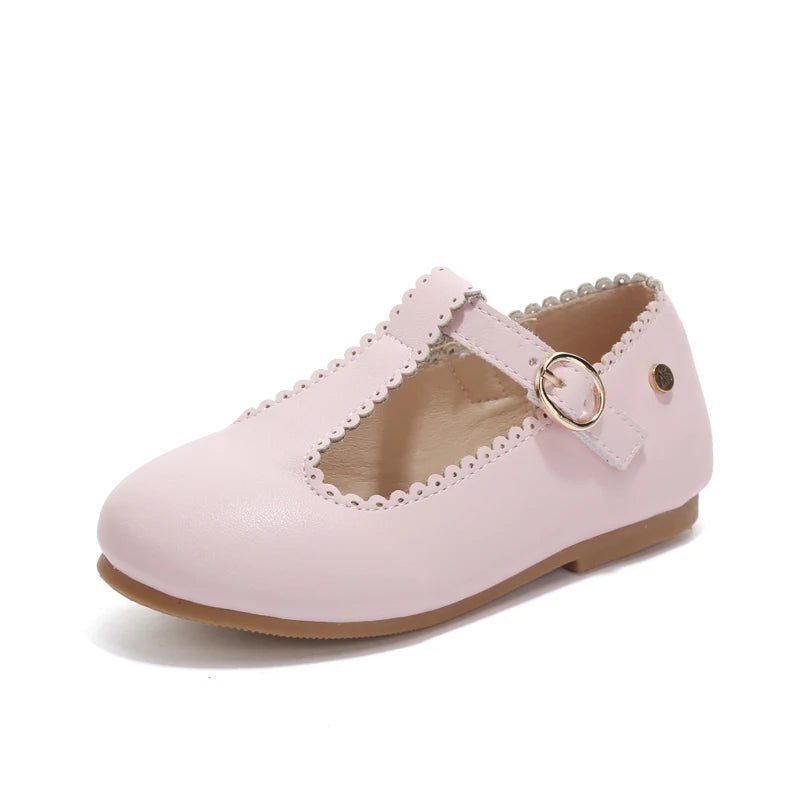 AS New Kids Shoes Children Beige Shoes Baby Boys Leather Shoes Toddler Princess Flats Girls Oxford Fashion Platform Mary Jane