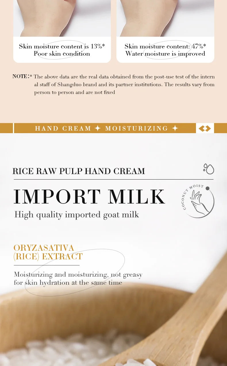 BIOAQUA White Rice Hand Cream Whitening Moisturizing Nourishing Anti-aging Handcream Hands Skin Care Products