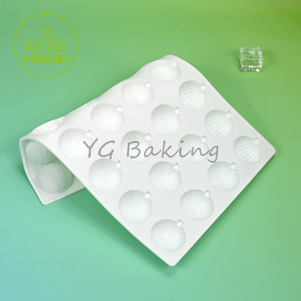 Dorica 28 Hole Small Christmas Ball Silicone Mousse Mold 3D Pudding Dessert Chocolate Mould DIY Cake Decorating Tools Bakeware