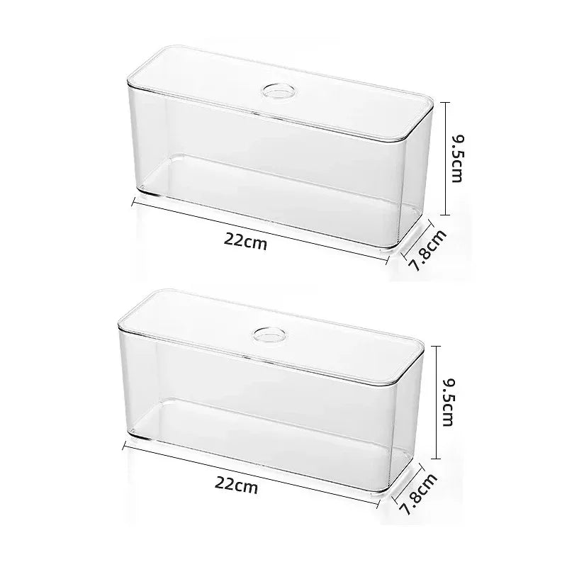 Draw Organizer Acrylic Box With Lid Clear Desk Organizer Box Make up Cosmetics Organiser Office Stationery Storage Box Organizer
