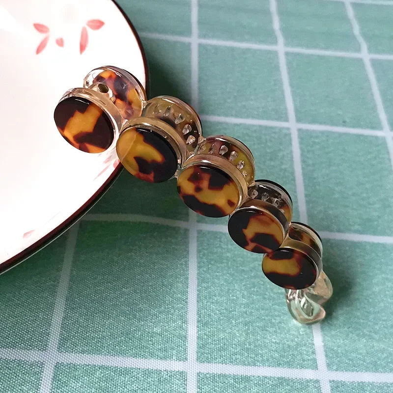 Hair Accessories Simple Banana Clip Elegant Women Acetate Leopard Ponytail Holder Hair Clip Casual Tortoiseshell Hairpin 머리핀
