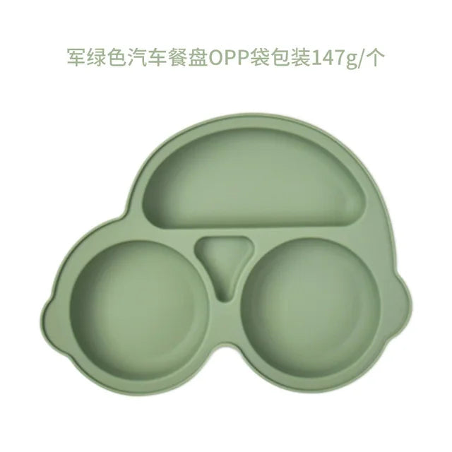 2023New Silicone Baby Dining Plate Cute Owl Children Dishes Suction Plate for Toddlers Kid Training Feeding Sucker Bowl BPA FREE