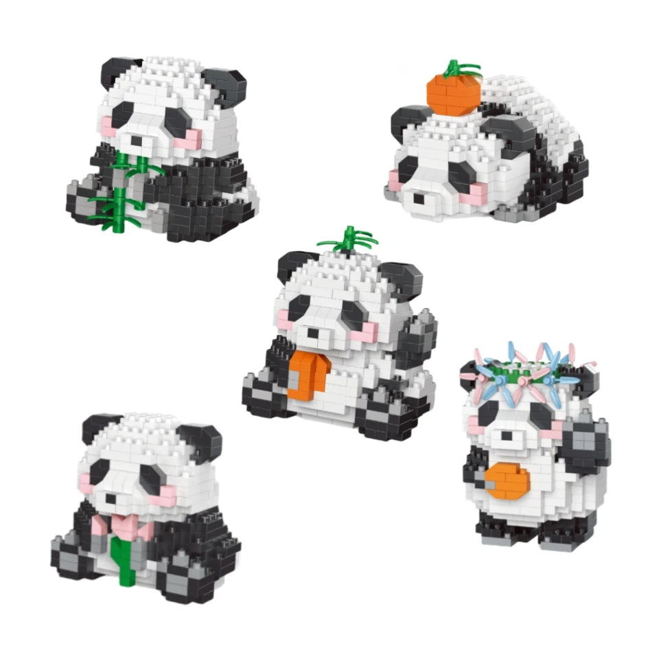 Adorable Panda-Shaped Building Blocks Toy Set: Ideal Desktop Decoration, Holiday Gift, Panda Lover's Delight, Joy for Children
