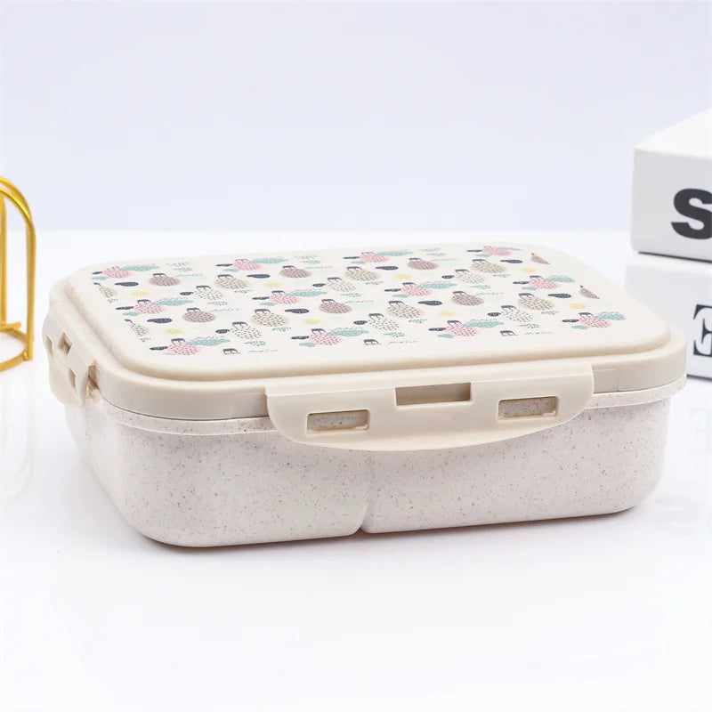 DIY Customized Lunch Box for Kids School Children Name LOGO Cartoon Pattern Cute Picture Photo with Spoon Fork Eco Material Gift