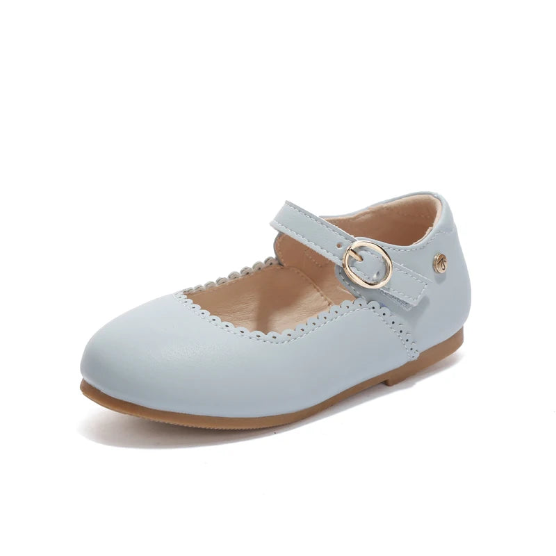 AS New Kids Shoes Children Beige Shoes Baby Boys Leather Shoes Toddler Princess Flats Girls Oxford Fashion Platform Mary Jane