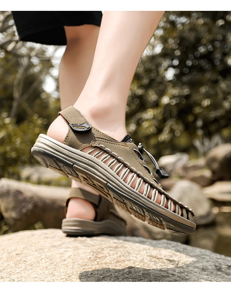 Summer New Sandals Fashion Handmade Weaving Casual Men Sandals Brand Designer Outdoor Walking Men's Shoes Summer Beach Shoes