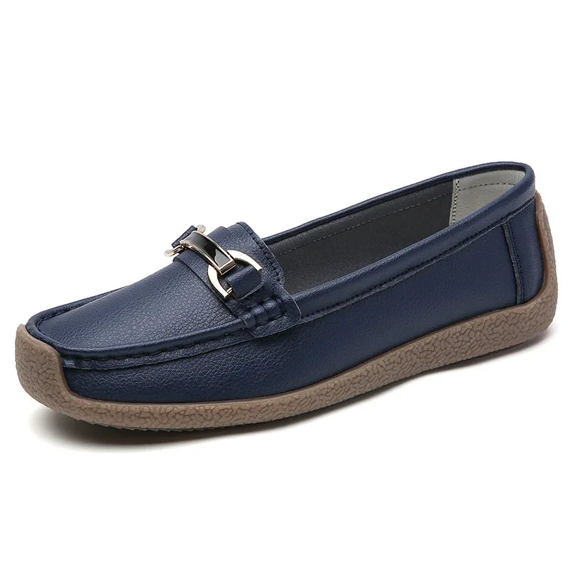 New Summer Sandals For Women100% Genuine Leather Single Shoes, Large-Sized Fashionable Casual Women'S Shoes, Loafers Flat Shoes
