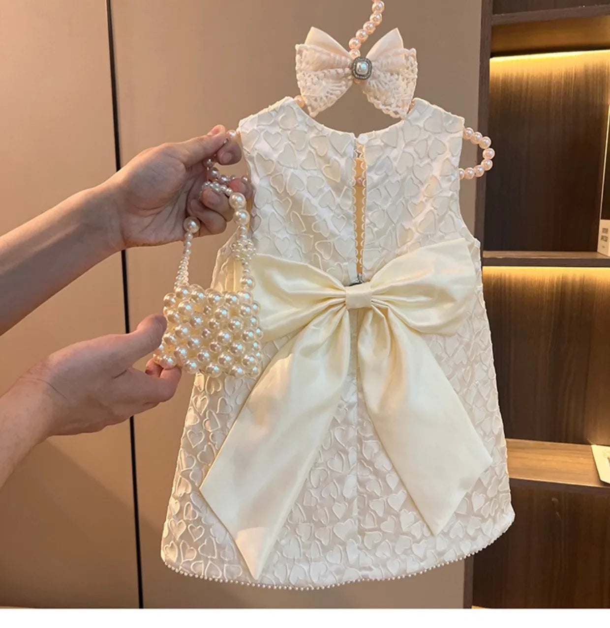 Toddler Baby Girls Classic Dresses Kids Heart Elegant Wedding Princess Party Dress Children Birthday Baptism Formal Clothing