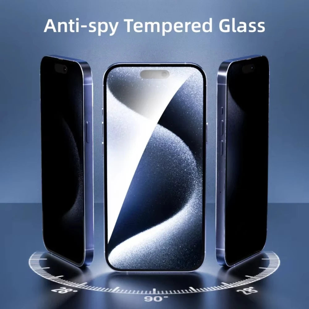 NNBILI 5PCS Anti-peep Screen Protector For iPhone 16 Pro Max 15Pro 14 Plus13 Anti Scratch Privacy Tempered Glass For iPhone 16e