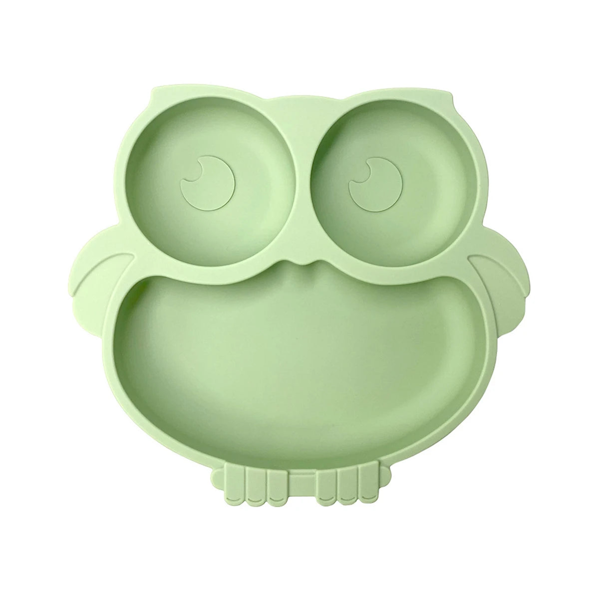 2023New Silicone Baby Dining Plate Cute Owl Children Dishes Suction Plate for Toddlers Kid Training Feeding Sucker Bowl BPA FREE
