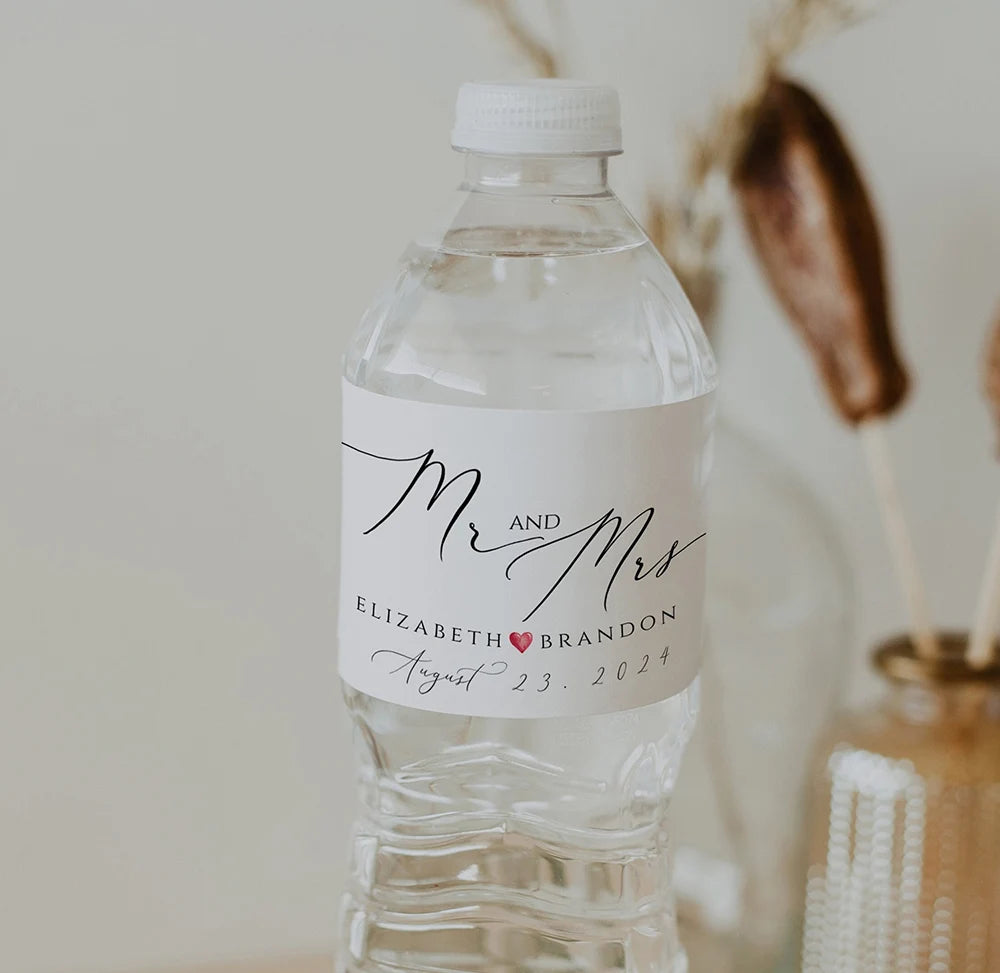 Personalized Wedding Water Bottle Label Birthday Party Thank You Water Bottle Sticker Bridal Shower Welcome Gift Wedding Decor