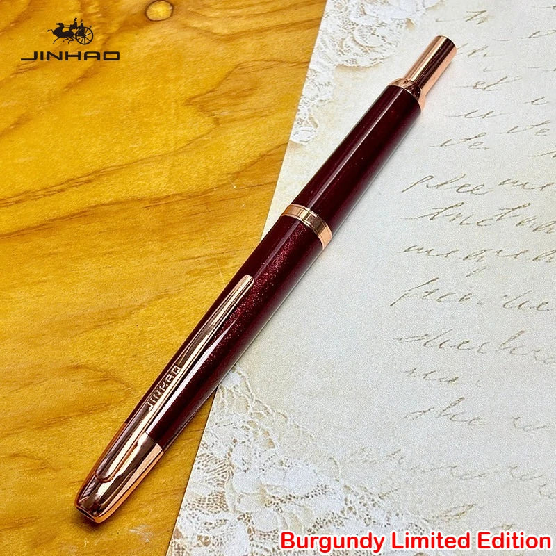 Burgundy Limited Edition!!! JINHAO 20 Press Fountain Pen Retractable Writing Ink Converter Office Supplies PK 10 A1 Stationery