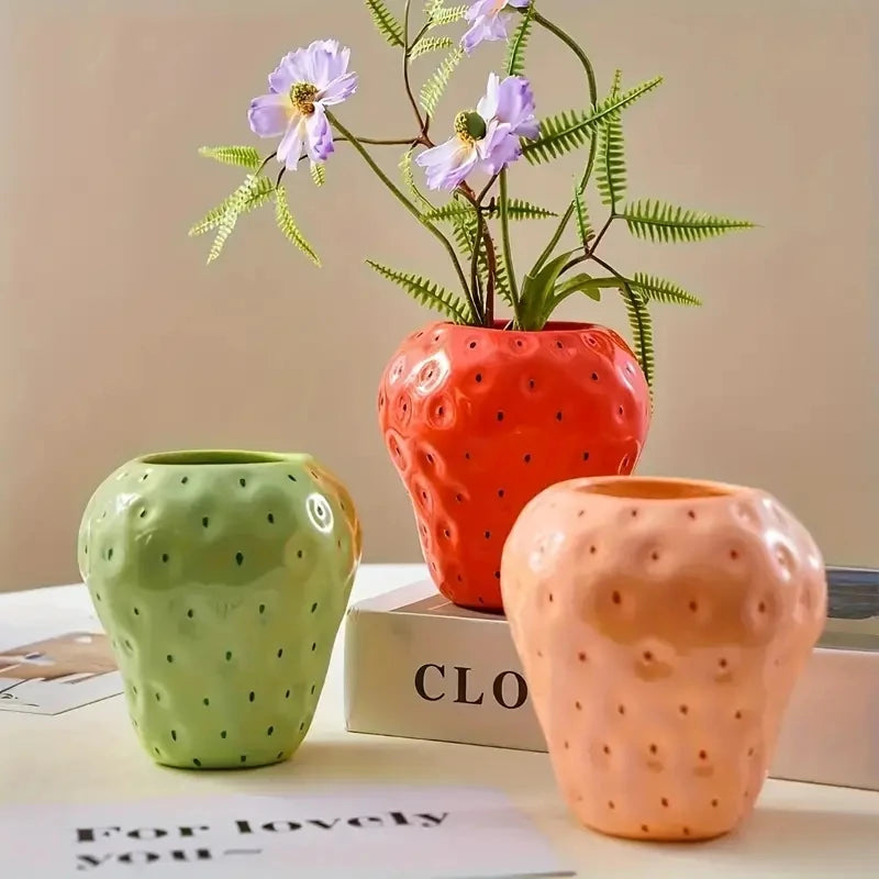 Creative Strawberry Shaped Vase for Flower Arrangement Living Room Home Decoration Decoration Flower Pot