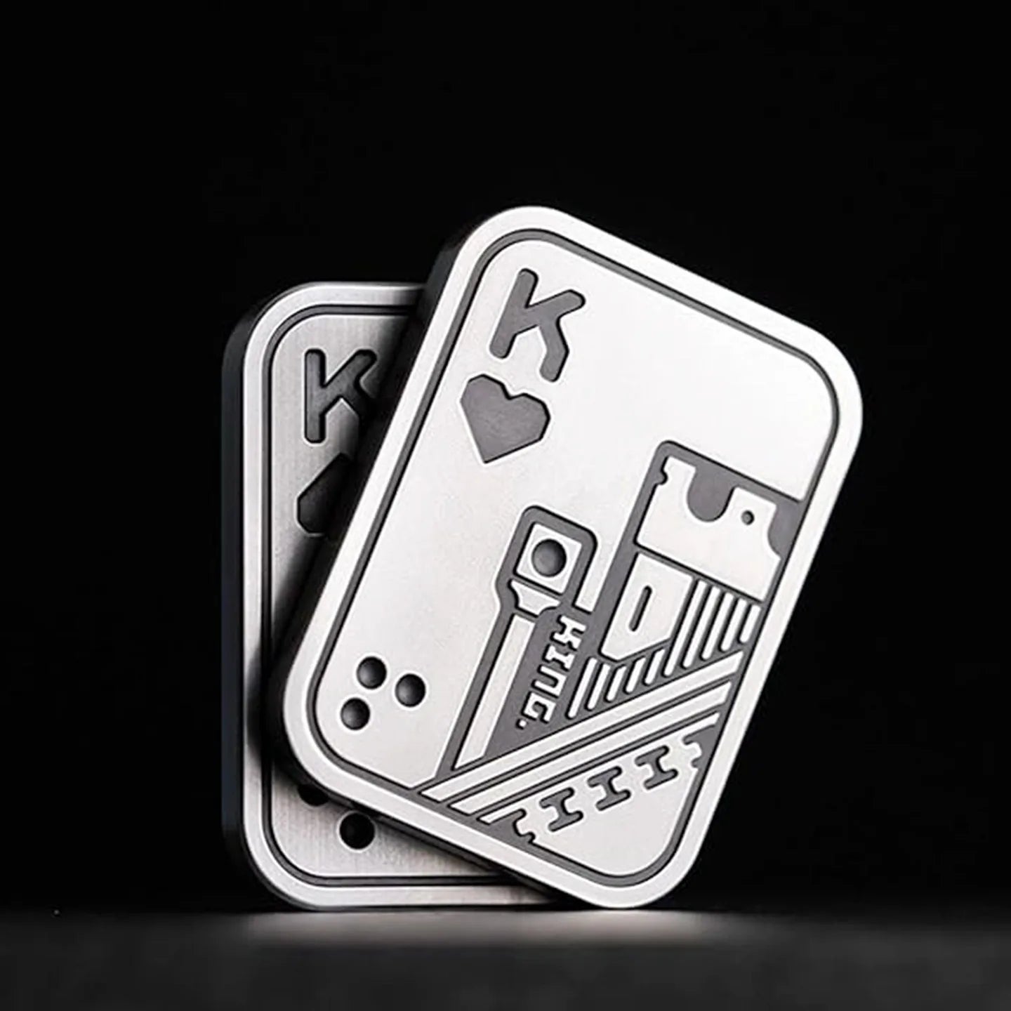 Stress Relief Push Card Metal Fingertip EDC Poker A K King Gyro Toy for Office Adults Anti Anxiety Fidget Papa Coin