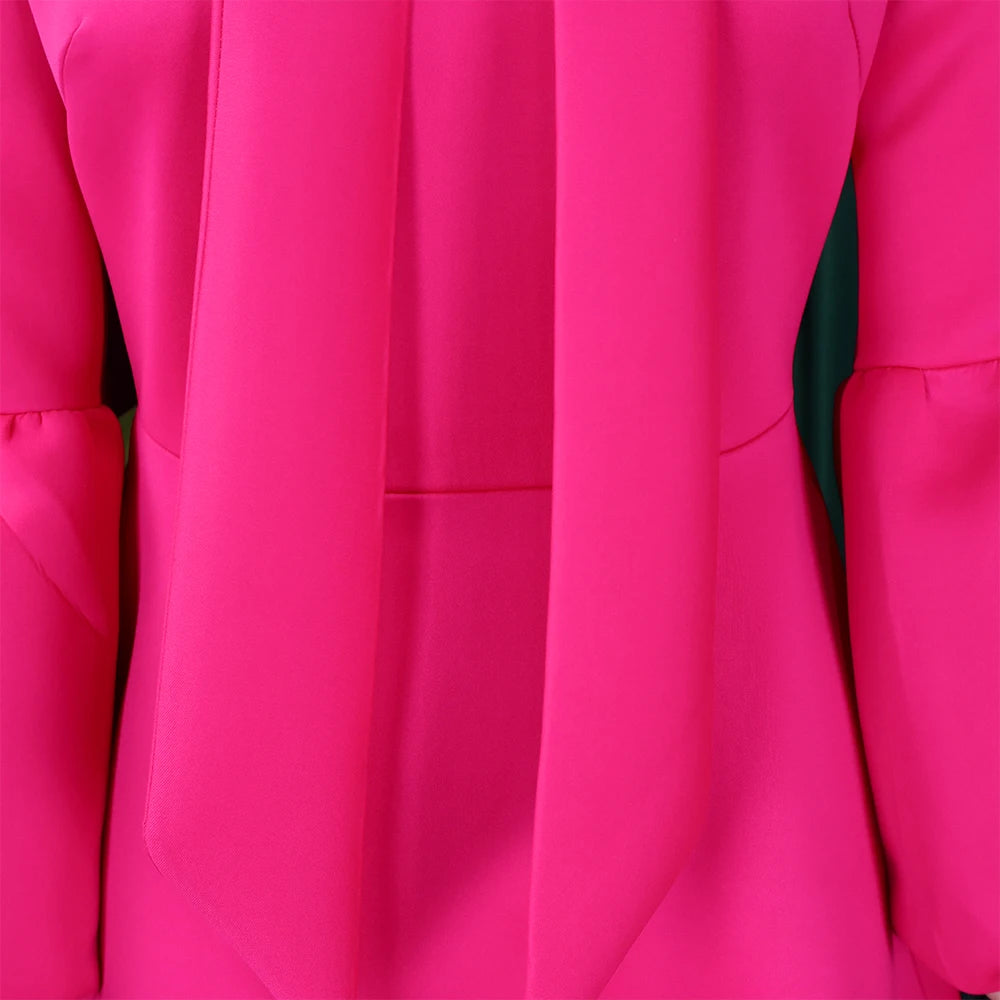 Elegant Dresses for Women Bow Collar Full Sleeve High Waisted A Line Mid Calf Luxury Female Birthday Party Dinner Vestidos Mujer