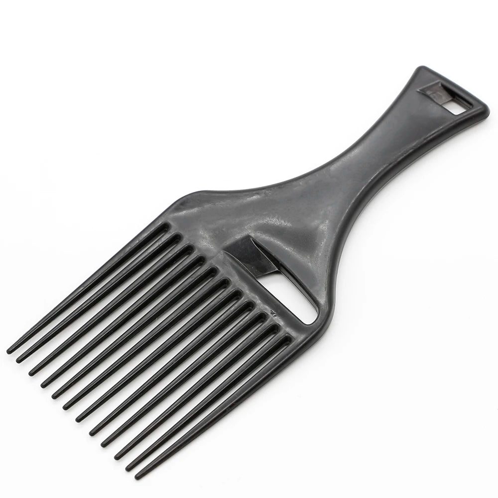 1PCS Black Insert Afro Hair Comb Plastic Wide Teeth Pick Hair Fork Comb Salon Professional African Styling Hairdressing Tool Men