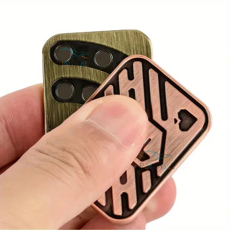 Metal Fidget Push Slider Anti Stress Toys for Adults EDC Finger Spinner Poker Relieve Anxiety Toy Portable Pop Magnetic Slider