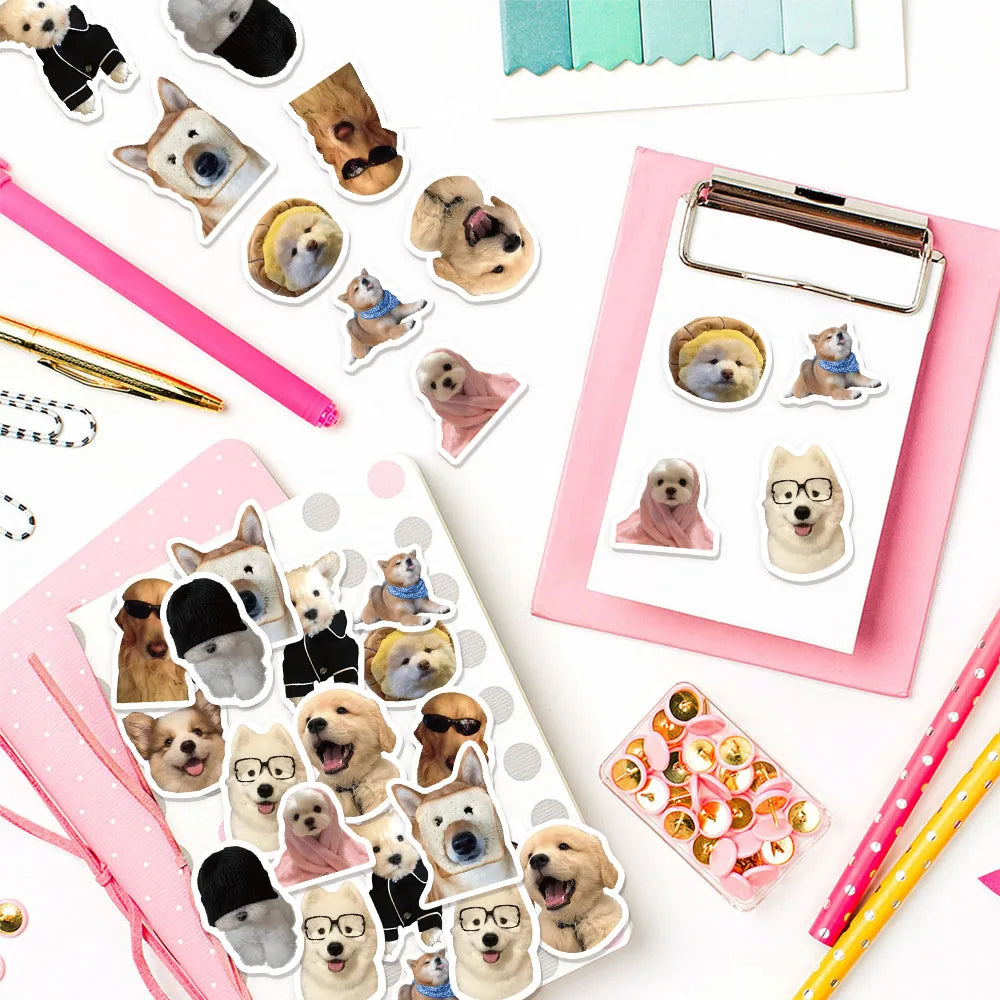 500PCS Ten Different Dog Funny Roll Stickers Small Pattern DIY Phone Case Notebook Skateboard Waterproof Stickers