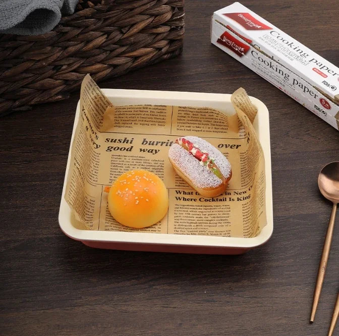 Retro English Newspaper Food Grade Grease Paper Bread Sandwich Burger Fries Wrappers Cookie  Food Accessories for Baking Kitchen