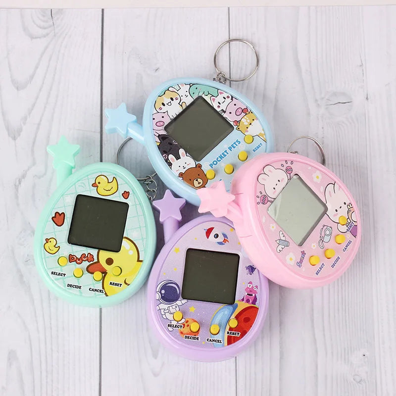 1PCS Transparent Electronic Pets Game Handheld Game Console Toy Virtual Cyber Digital Pet Pixel Funny Gift Play Toy
