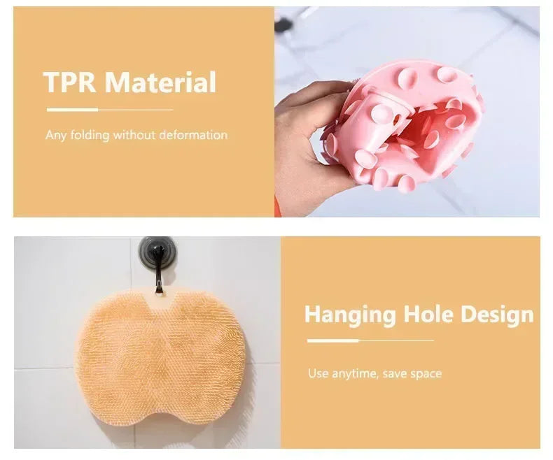 Exfoliating Foot Brush and Back Scrubber Anti-Slip Suction Cup - Deep Cleansing and Exfoliating Tool for Body Dirt Removal