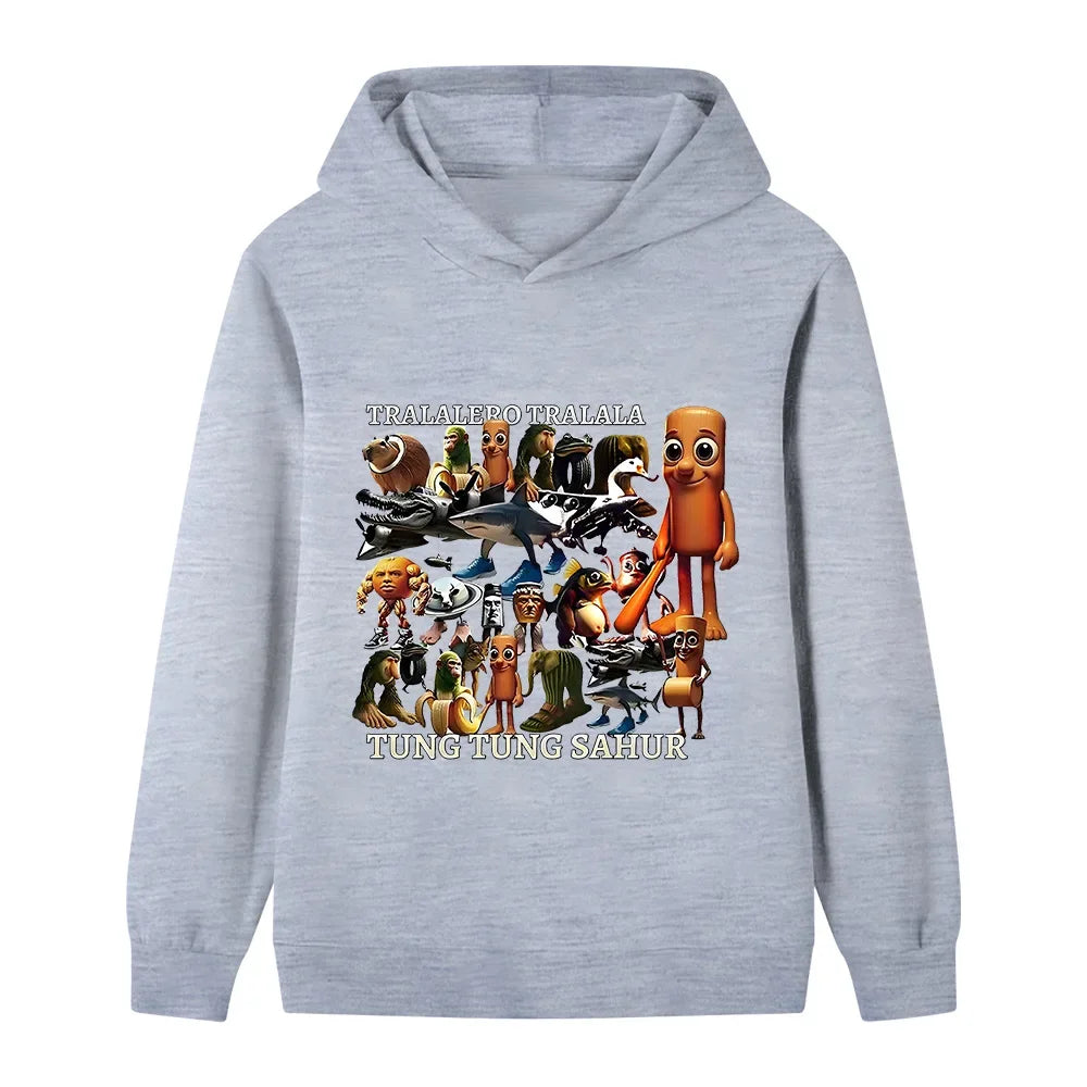New Children's Italian Animal Cartoon Fun Autumn Winter Daily Outdoor Fashion Cute Soft Comfort Warm Boys Girls Sportswear