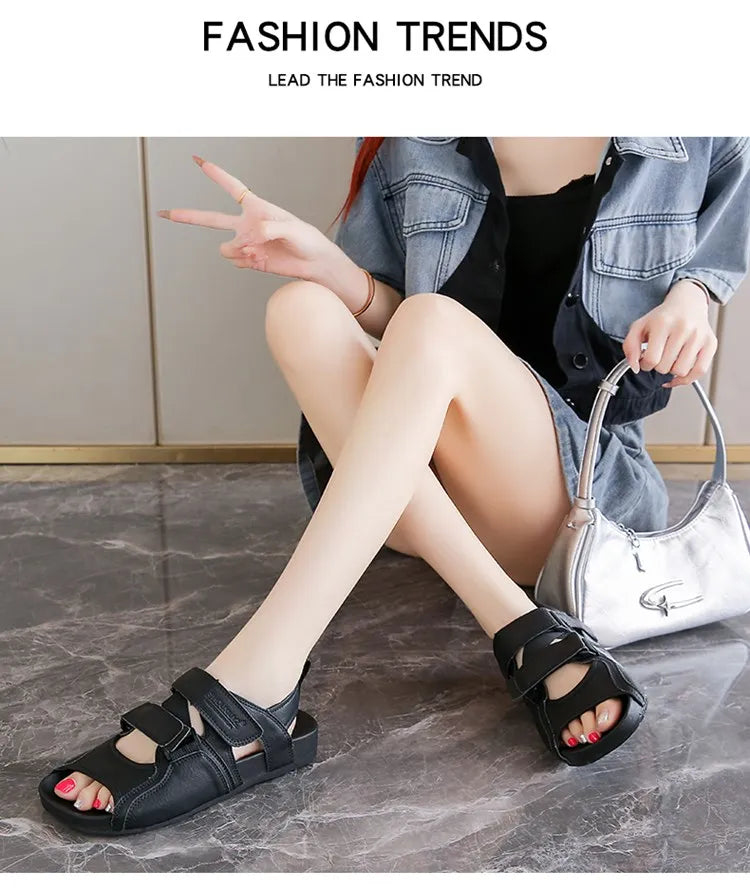Summer Wedge Sandals for Women 2026 New Fashion Non Slip Beach Shoes Woman Lightweight Casual Platform Plus Size Sandals Women