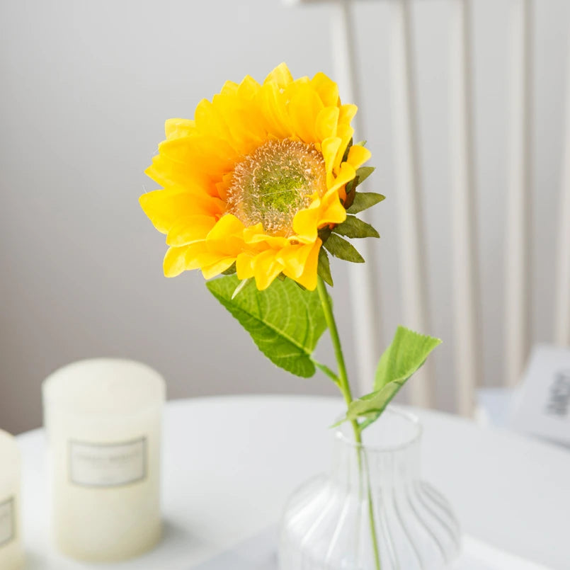 Artificial Flower Sunflowers Home Garden Table Decoration Stamen Wedding Bouque Festival Fake Gerbera Living Room Bedroom Stage