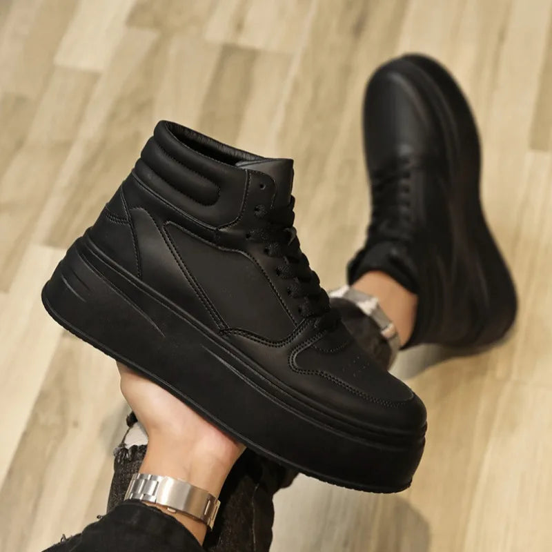 Men's Shoes Spring White Platform Comfortable Casual Shoes Man Trend Anti Slip Sneakers 2025 Fashion Thick Soled Shoes Zapatos