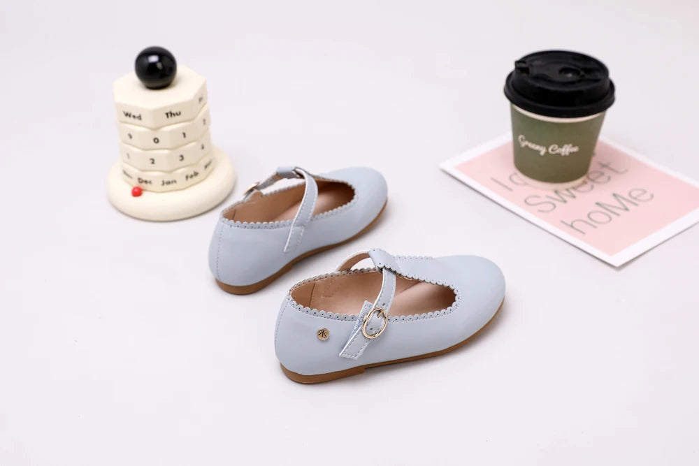 AS New Kids Shoes Children Beige Shoes Baby Boys Leather Shoes Toddler Princess Flats Girls Oxford Fashion Platform Mary Jane