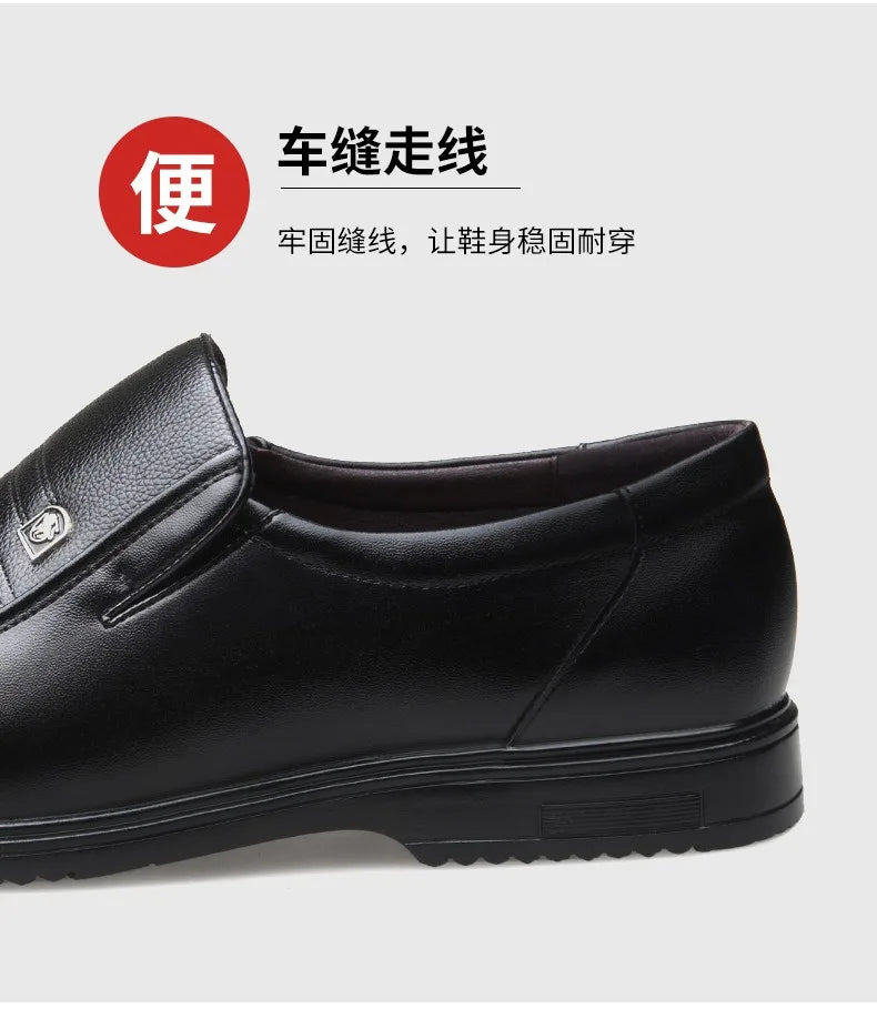 Handmade Genuine Leather Shoes Men Loafers Business Casual Shoes Classic Soft Leather Hombre Breathable Flat Shoes