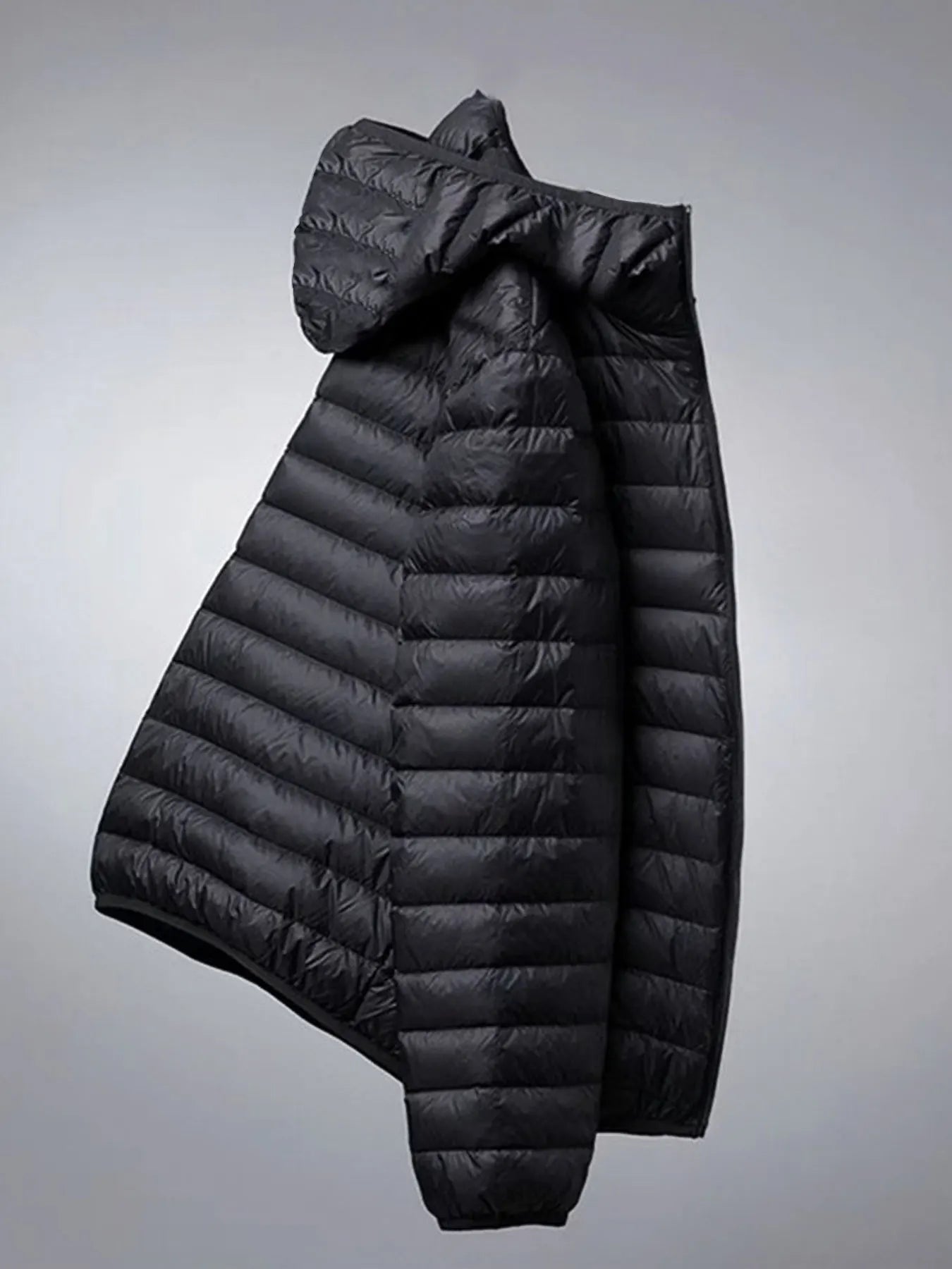Winter Men's Lightweight Casual Cotton Jacket Suitable for Outdoor Sports, Windproof and Warm, Men's Hooded Solid Color Simple Cotton Coat