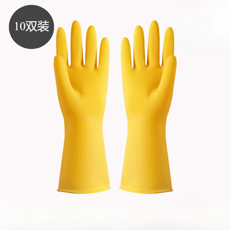 10 Pairs of Thick Rubber Gloves, Durable Gloves for Household Kitchen Cleaning and Labor Protection