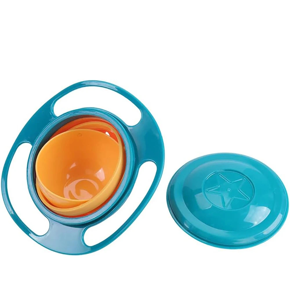 Magic Gyro Bowl 360 Degree Rotate Spill-Proof Bowls with Lid Plastic Creative Dishes Practice Feeding Bowls For Toddler Baby Kid