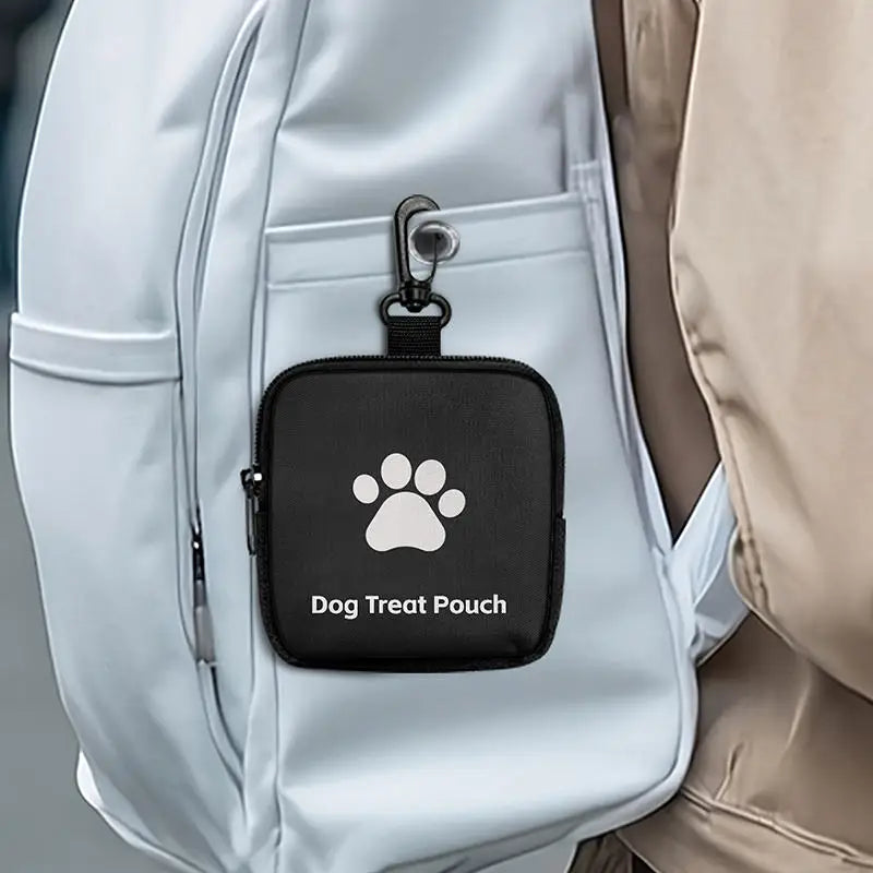 Pet Dog Food Storage Bag For Going Out Dog Paw Printed Synthetic Leather Waterproof Imitation Leather Multifunctional Zipper Bag