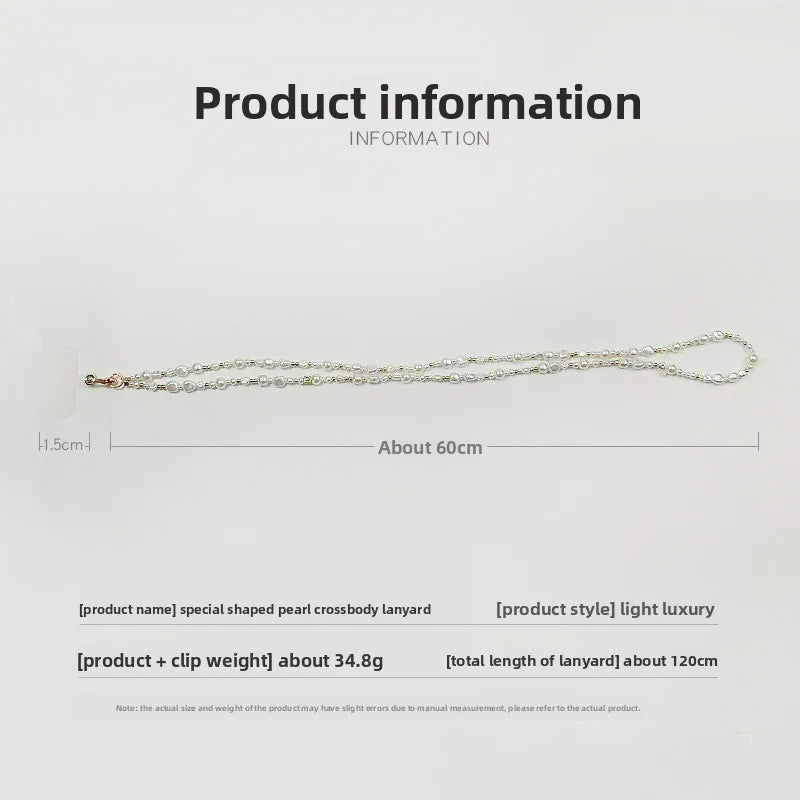 Pearl Crossbody Lanyard Women's Ins Outdoor Travel Mountain Climbing Fashion Back Chain Mobile Phone Lanyard Xiaoxiangfeng