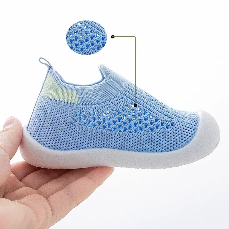 Spring Popular New Baby Shoes Mesh Knit Breathable Kid Girls Boys 0-3T Summer Slip-On Casual Sneakers Toddler Non-Skid Prewalker