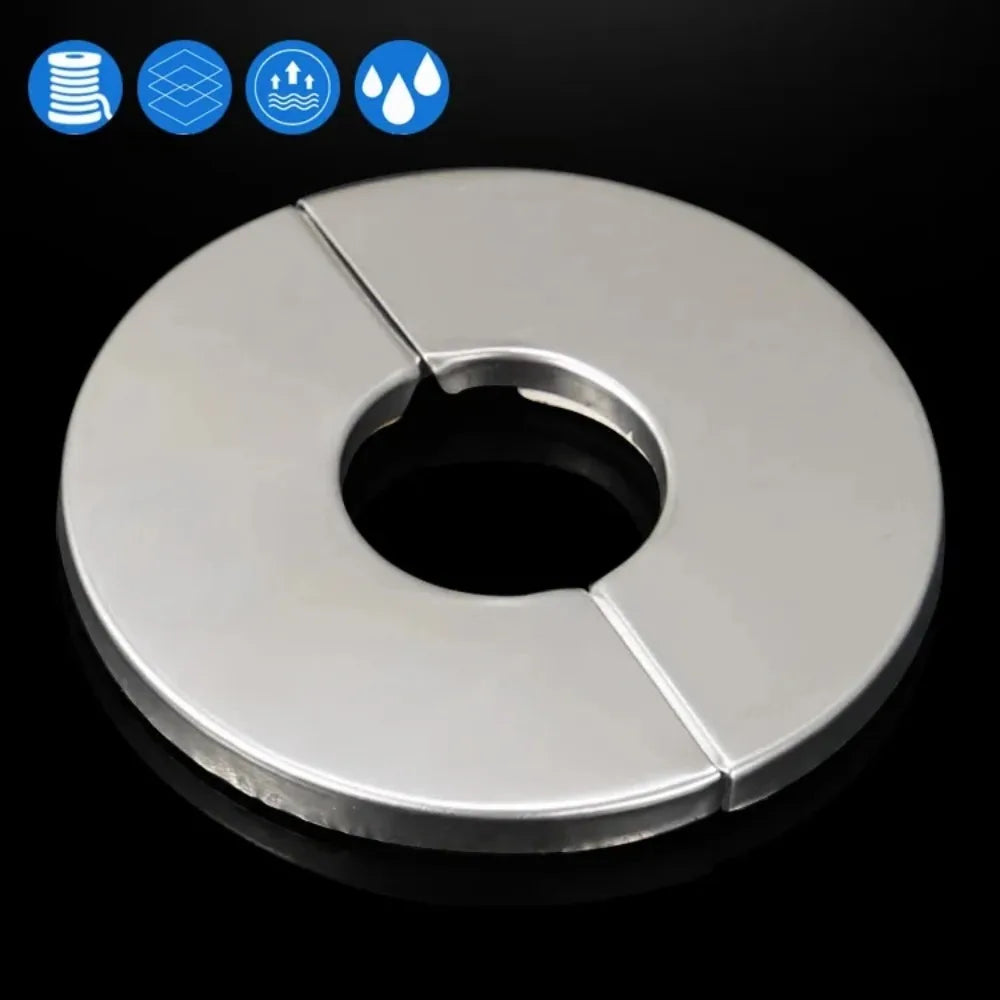 1PC Self-Adhesive Stainless Steel Faucet Decorative Cover Shower Chrome Finish Water Pipe Wall Covers Bathroom Accessories