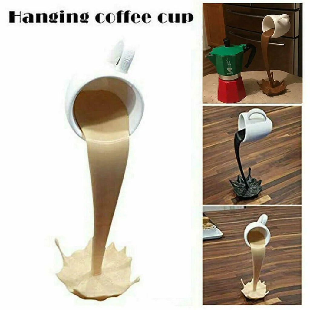 Kitchen Decoration Floating Spilling Coffee Cup Sculpture Spilling Magic Pouring Splash Creative Desktop Decor Home Decoration