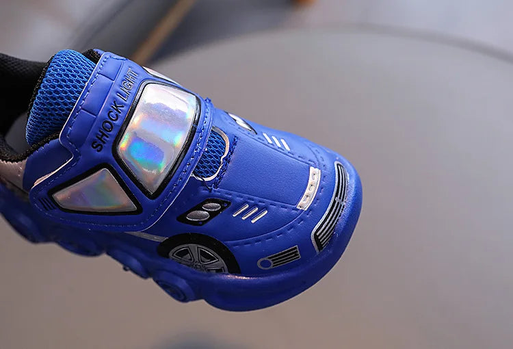 Autumn New Fashion Child Sneakers Versatile Car Cartoon Boy Shoes Comfort Thick Soled Luminous Casual Shoe Brand Sneakers Boy