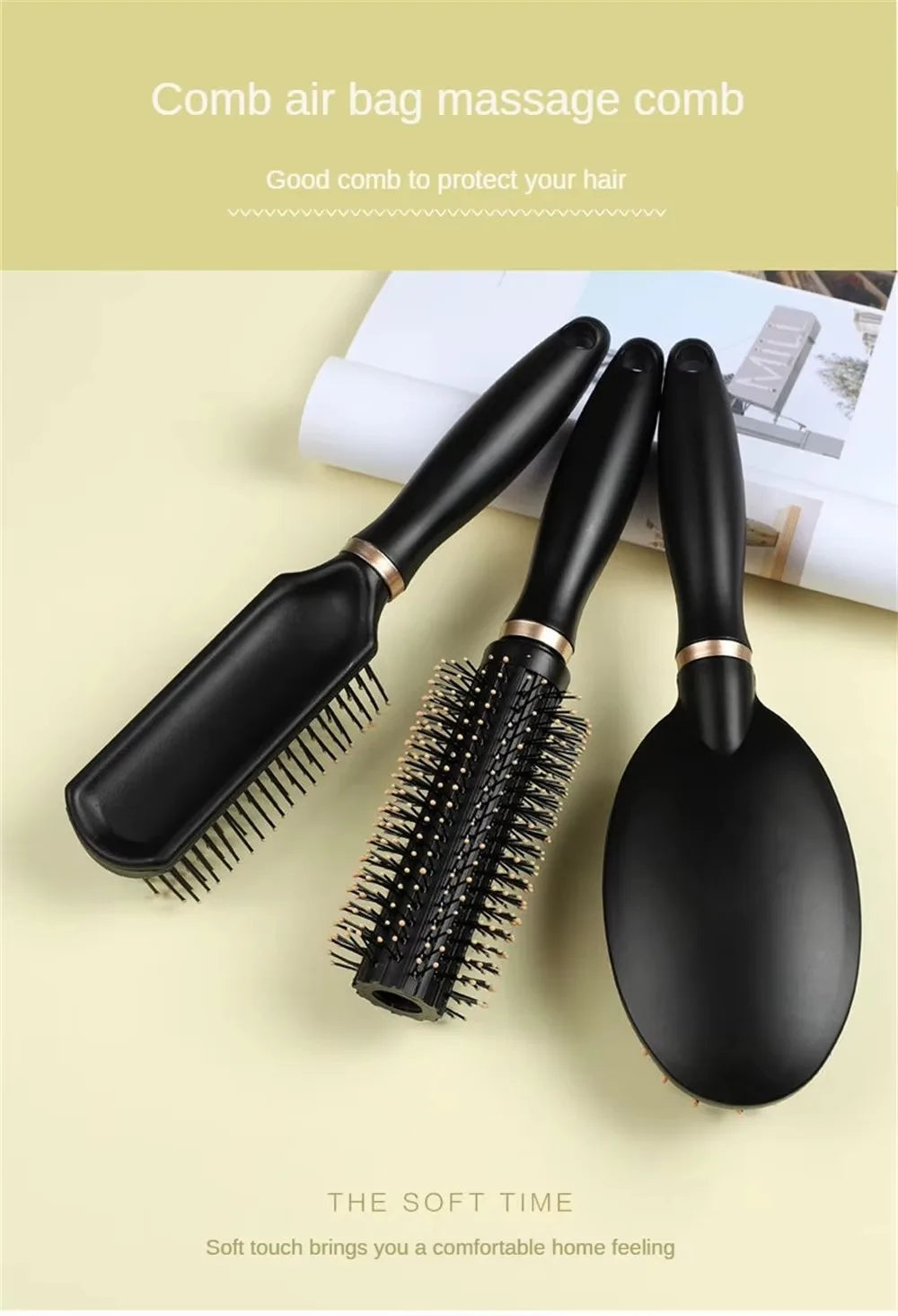 Professional Salon Straight Smooth Paddle Hair Brush Large Hairdressing All Hair Type Hairbrush Styling Comb for Women Men