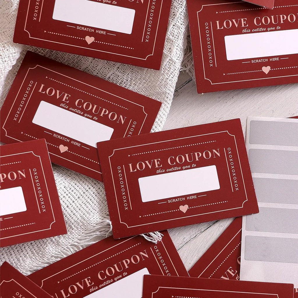Scratch-Off Love Coupons, 10 Pieces, DIY Valentine's Day Love Coupons, Creative Birthday Gifts for Boyfriends