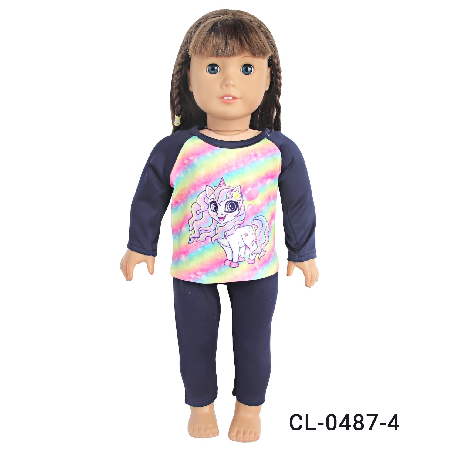 Doll Clothes Pajamas  For 43cm Baby New Born&American 18 Inch Girl Doll Unicorn Shark Cartoon Clothes Suit For Generation Doll