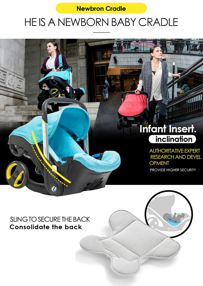 Baby Stroller 3 in 1 With Car Seat Infant Cart High Landscope Folding Baby Carriage Prams For Newborn Travel Stroller 4 in 1