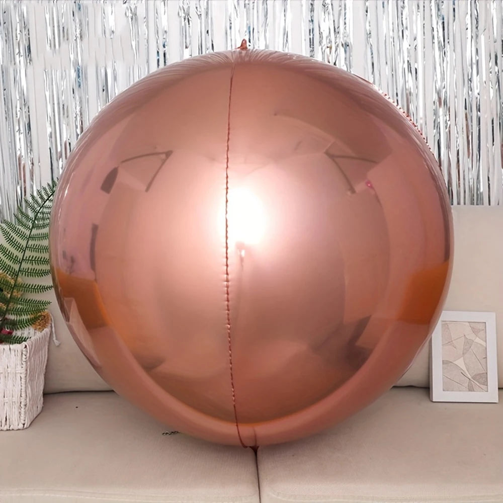 32" Silver Gold 4D Balloon Foil Mylar Sphere Balloon for Birthday Party Wedding Valentine's Day Baby Shower Decoration